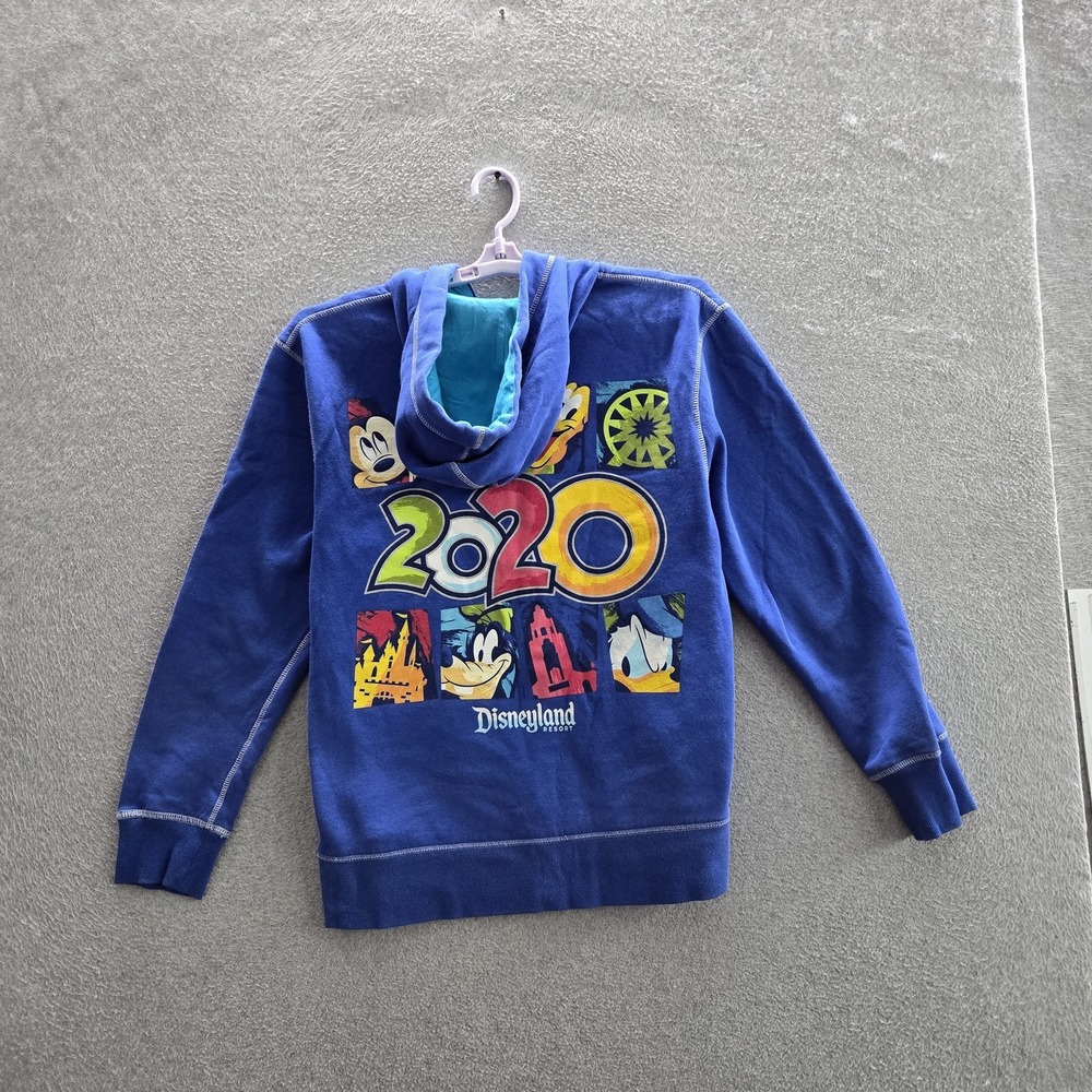 Disney Parks Men Hoodie M Blue Embroidered Graphic Fleece Disneyland 2020